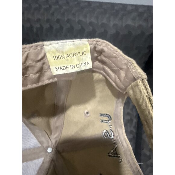 Eagle Embroidered Beige Baseball Cap U.S.A. Design Adjustable Strap NRA America - Picture 6 of 7